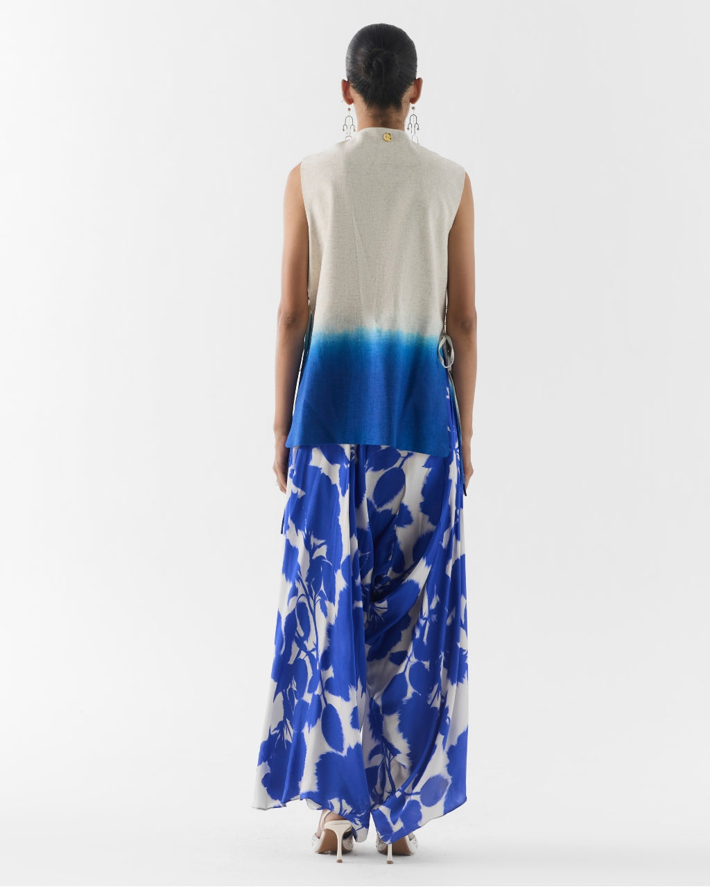 Blue Ink Vest & Knot Skirt