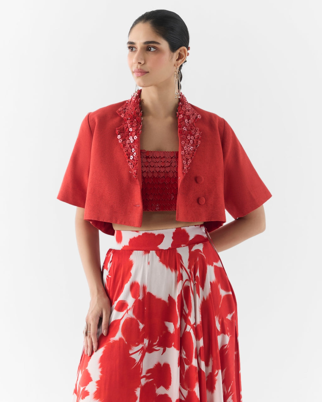 Red Ink Linen Blazer