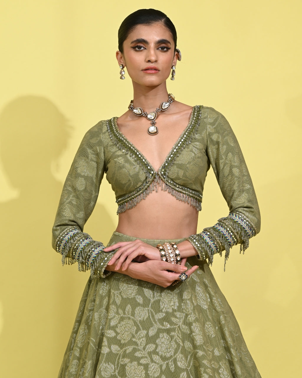 Olive Glam Lehanga Set