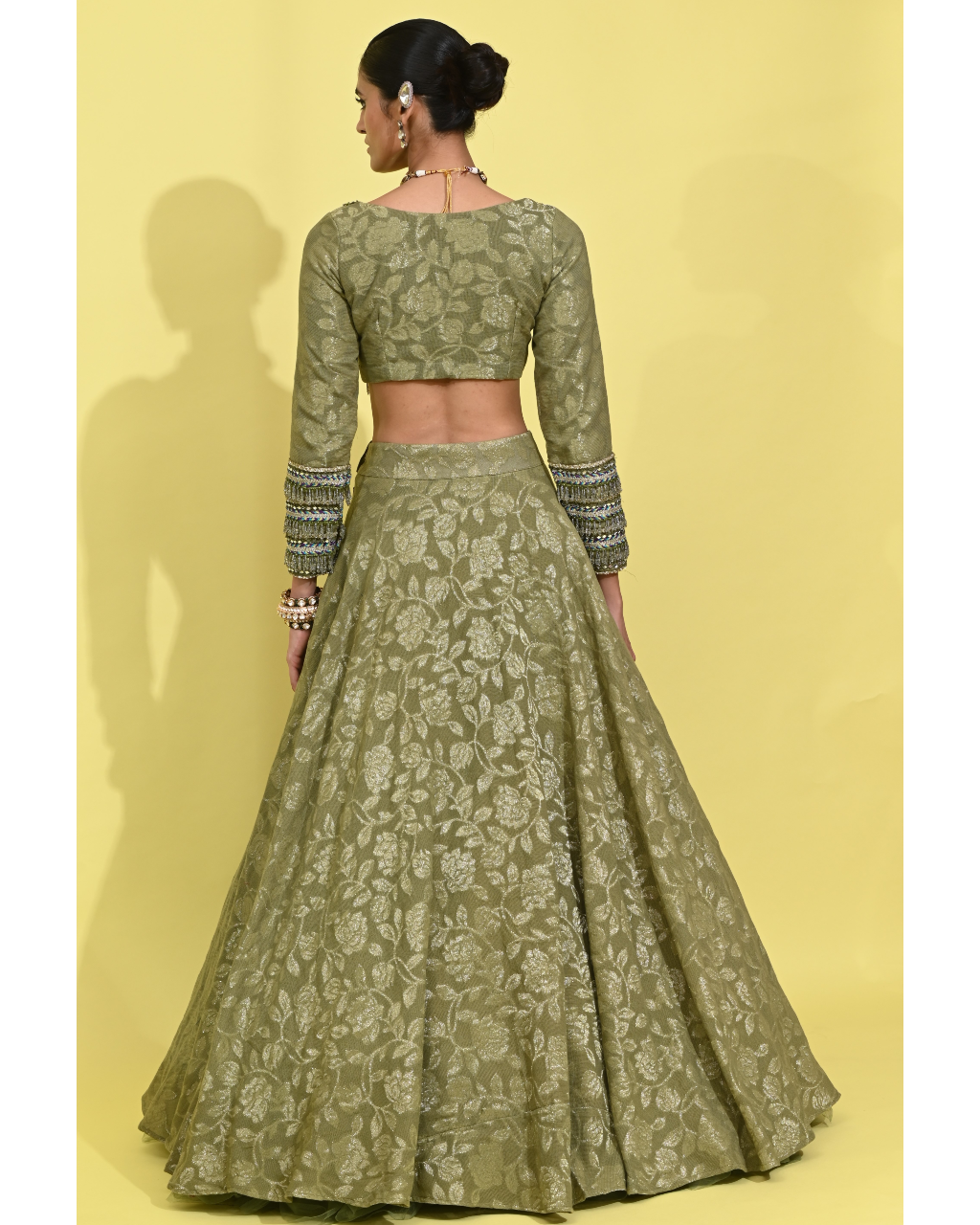 Olive Glam Lehanga Set