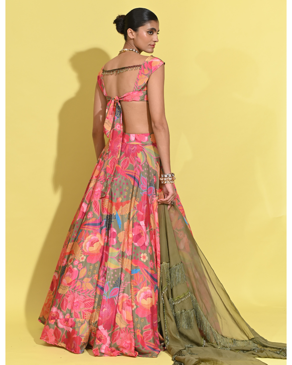 Olive Boho Lehenga Set