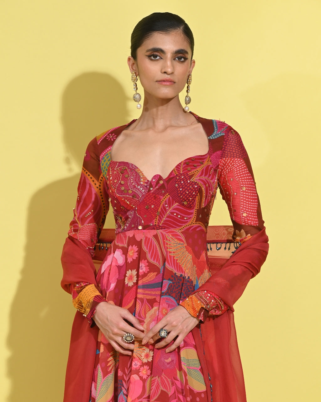 Ruby Anarkali Set