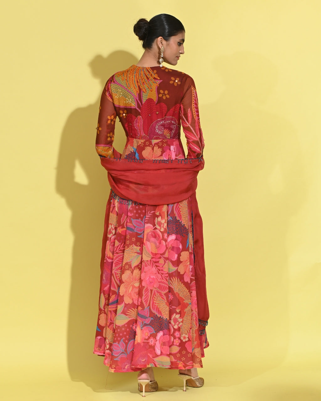 Ruby Anarkali Set