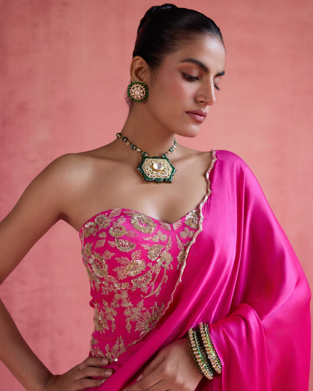 Yasmin Sari Set - Fuchsia