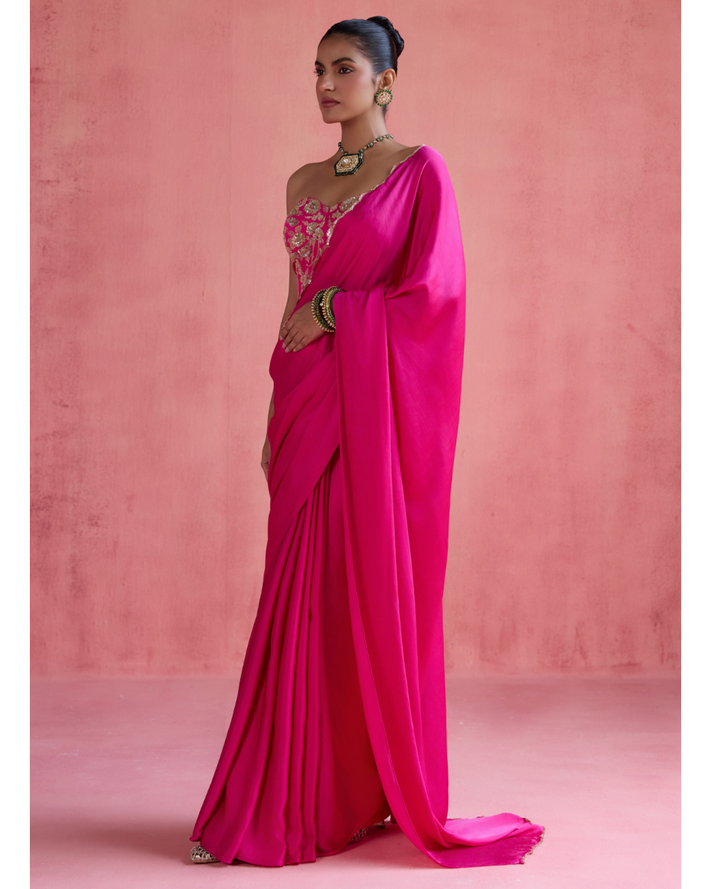 Yasmin Sari Set - Fuchsia