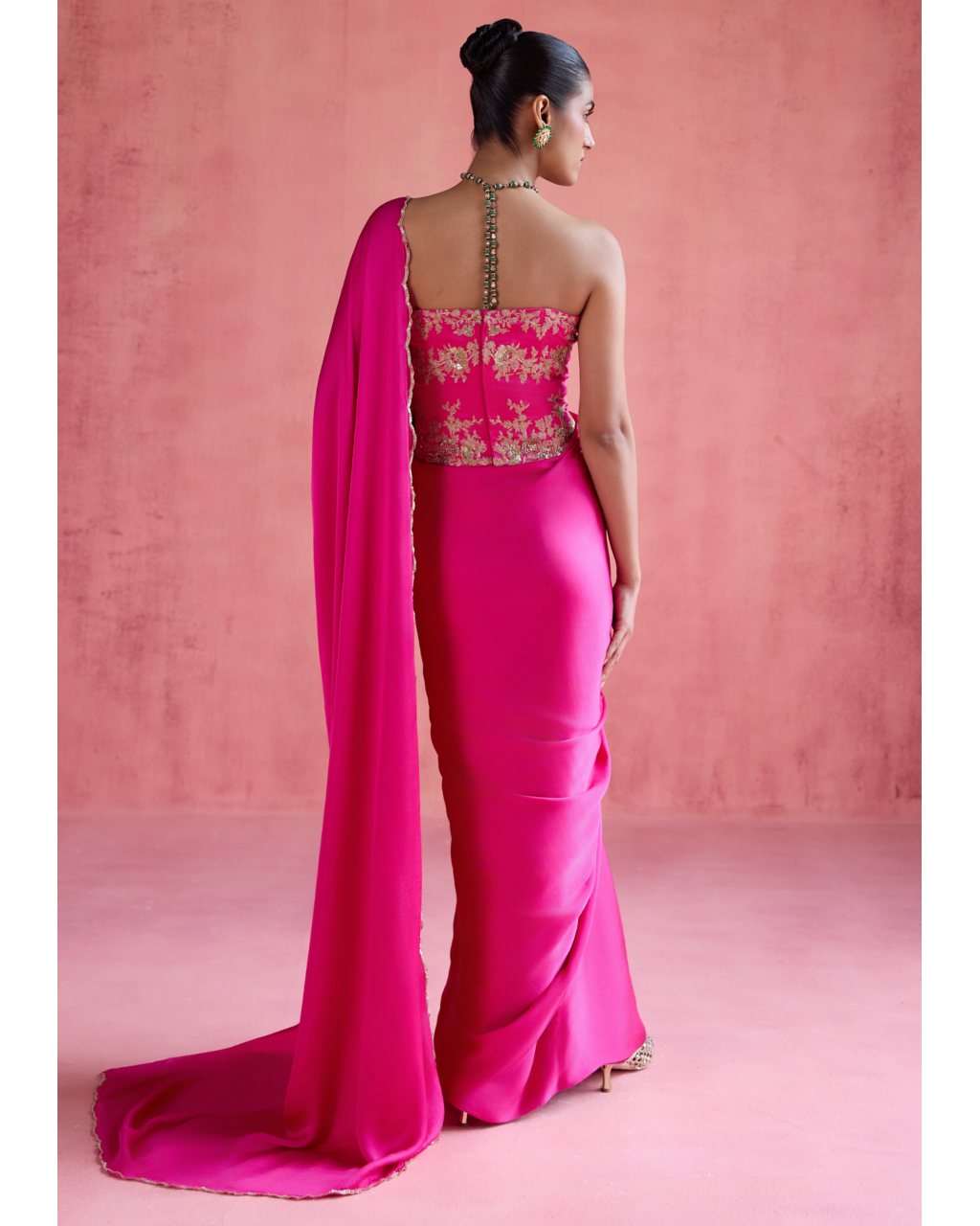 Yasmin Sari Set - Fuchsia