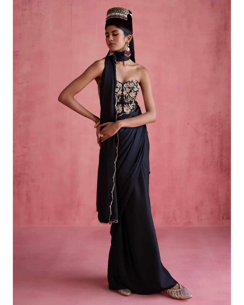 Yasmin Sari Set - Black