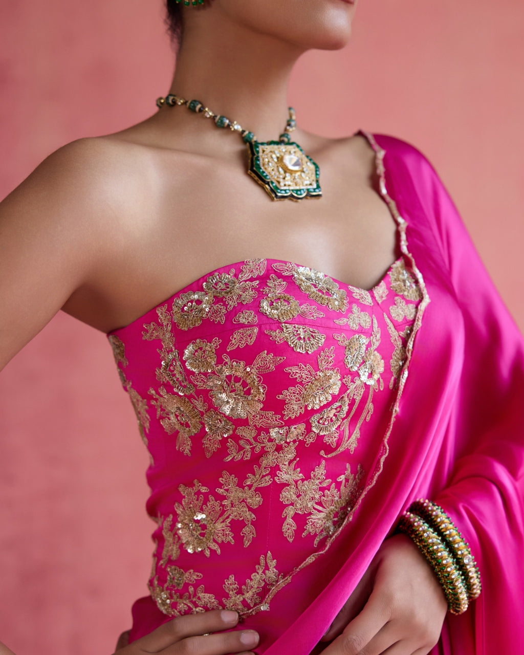 Yasmin Sari Set - Fuchsia
