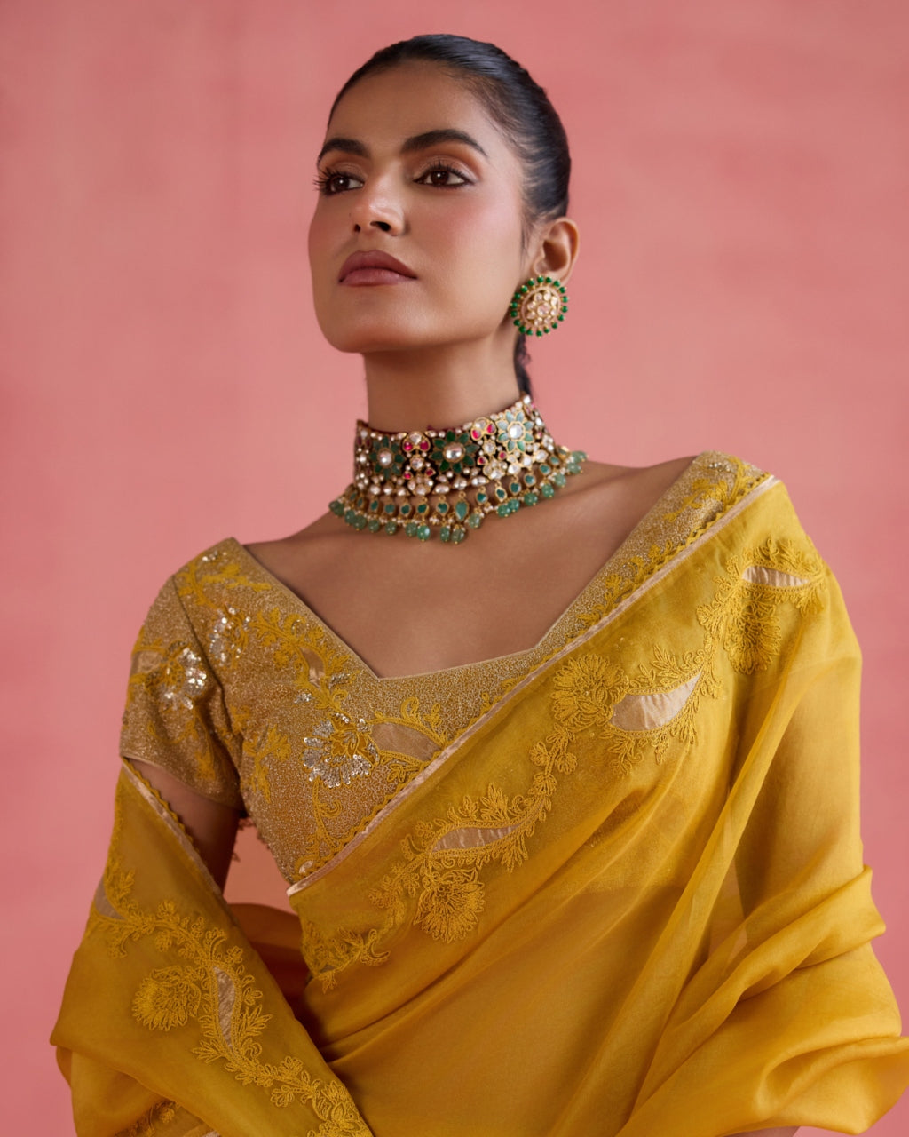 Zeba Sari Set - Mustard
