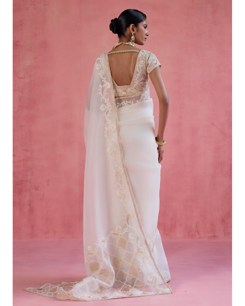 Zeba Sari Set - Ivory