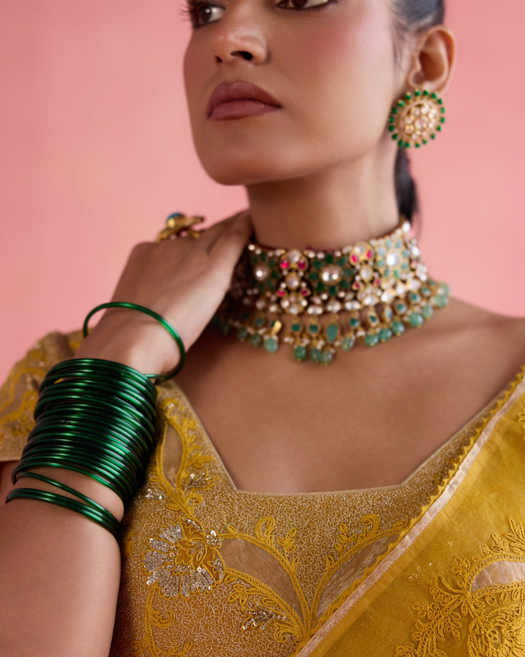 Zeba Sari Set - Mustard