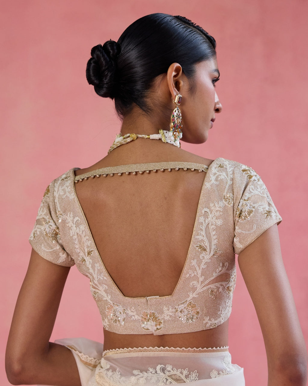 Zeba Sari Set - Ivory