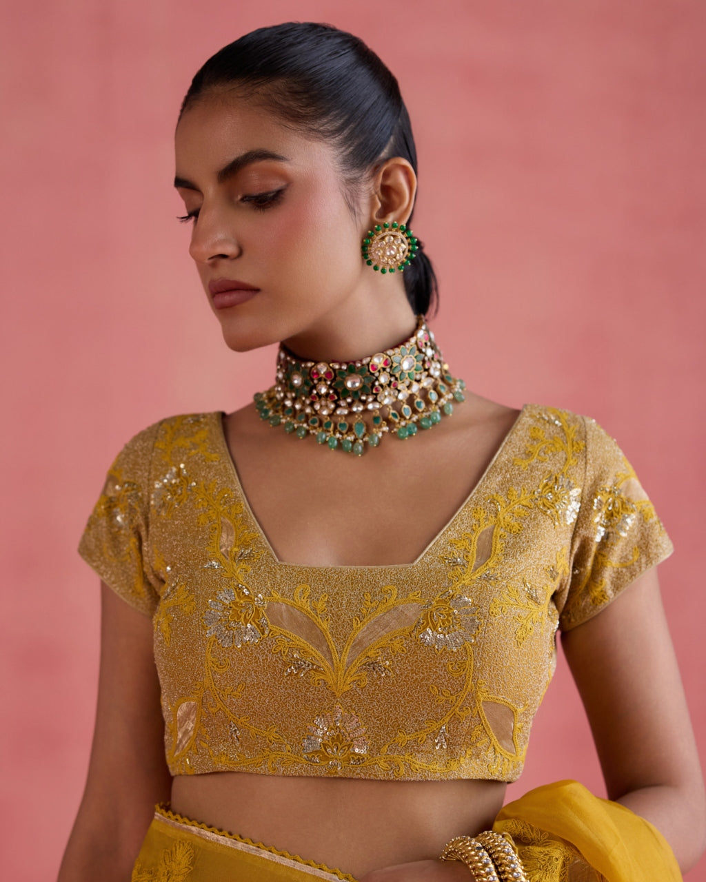 Zeba Sari Set - Mustard