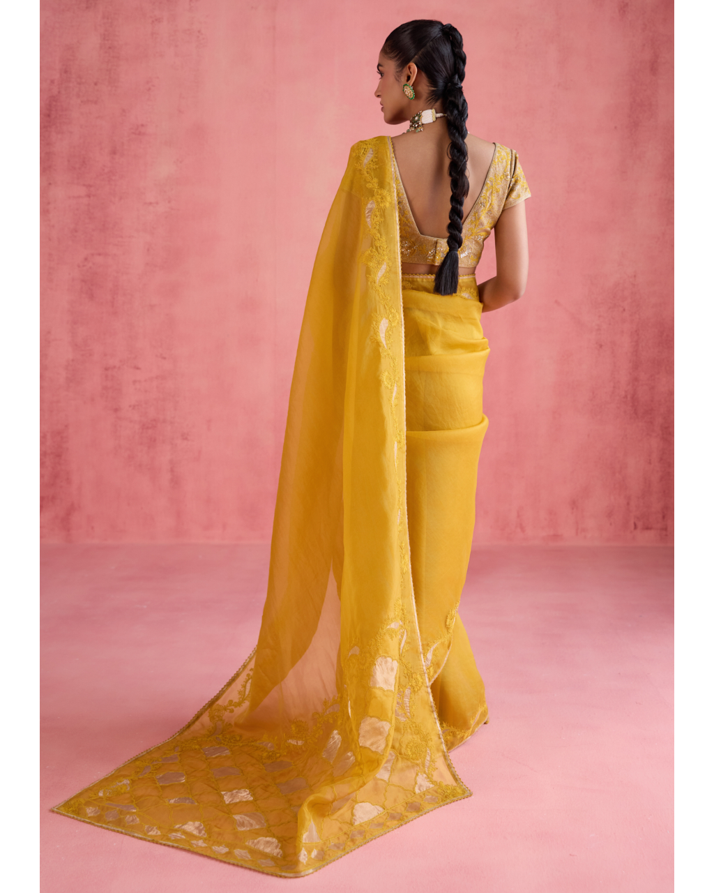 Zeba Sari Set - Mustard