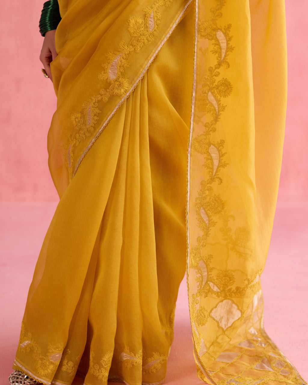 Zeba Sari Set - Mustard