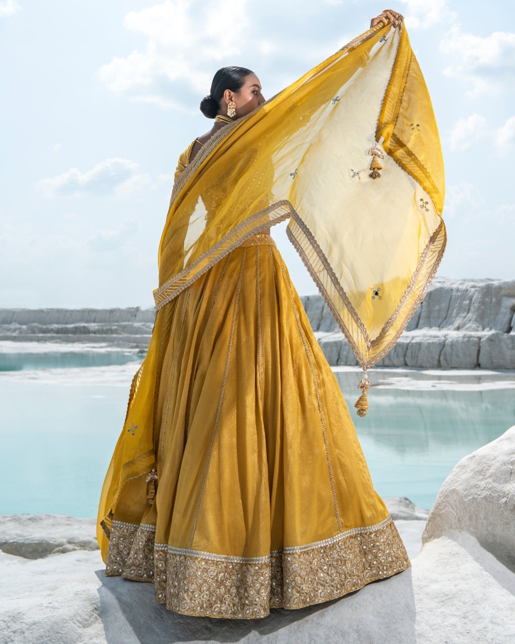 Gota Amber Lehenga Set