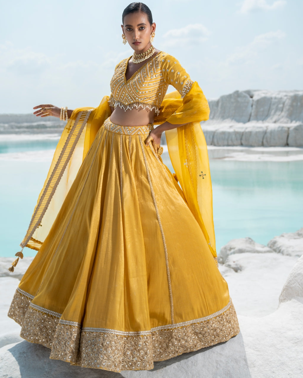 Gota Amber Lehenga Set