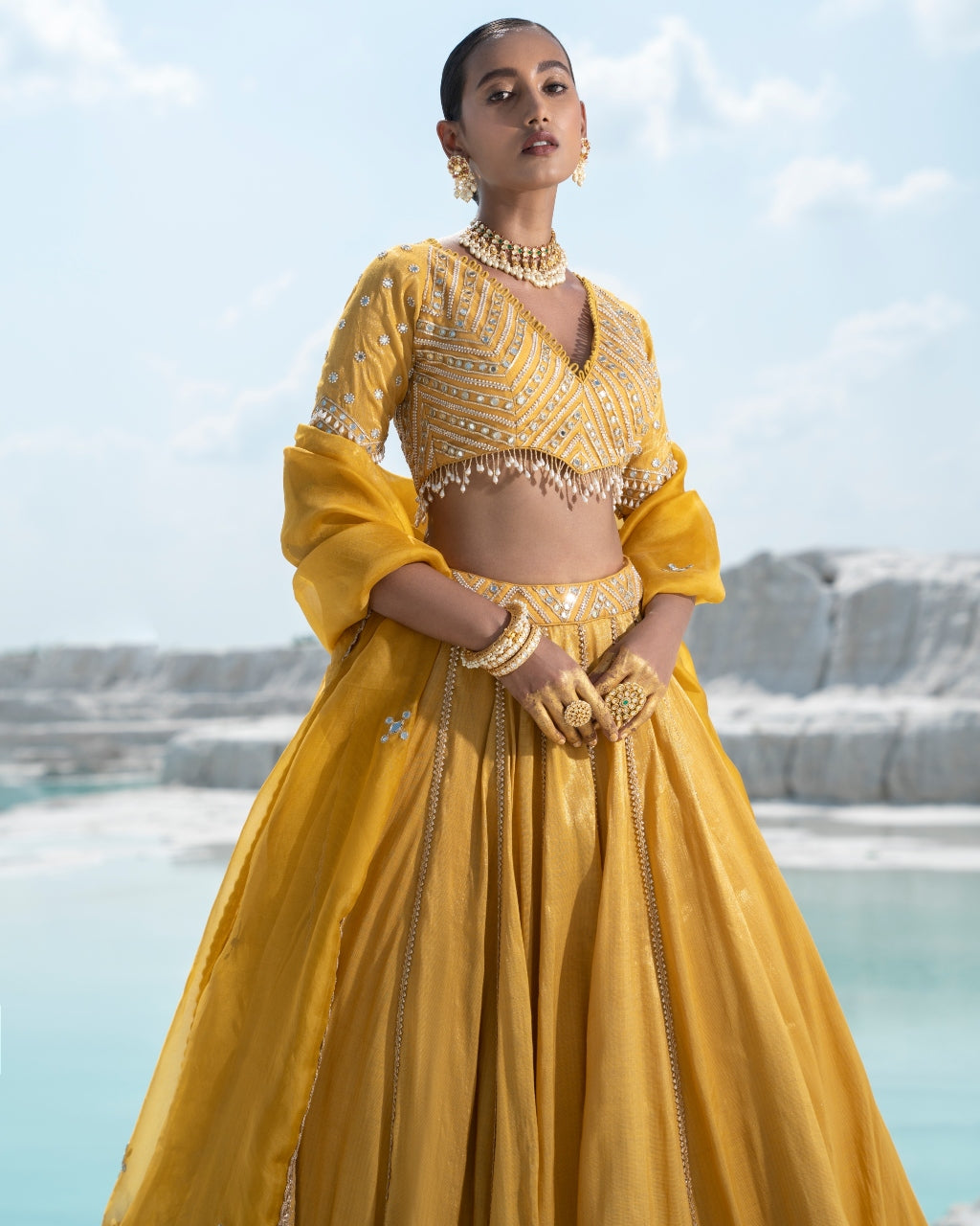 Gota Amber Lehenga Set