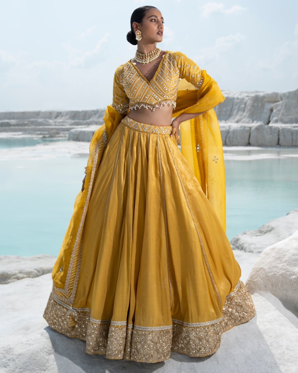 Gota Amber Lehenga Set