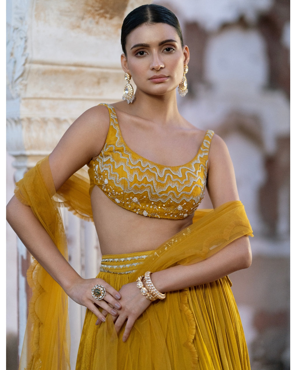 Amber Sequined Lehenga Set