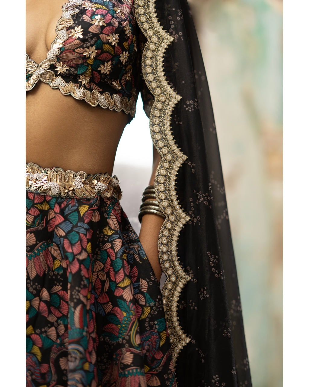 Inayat Black Embroidered Lehenga Set