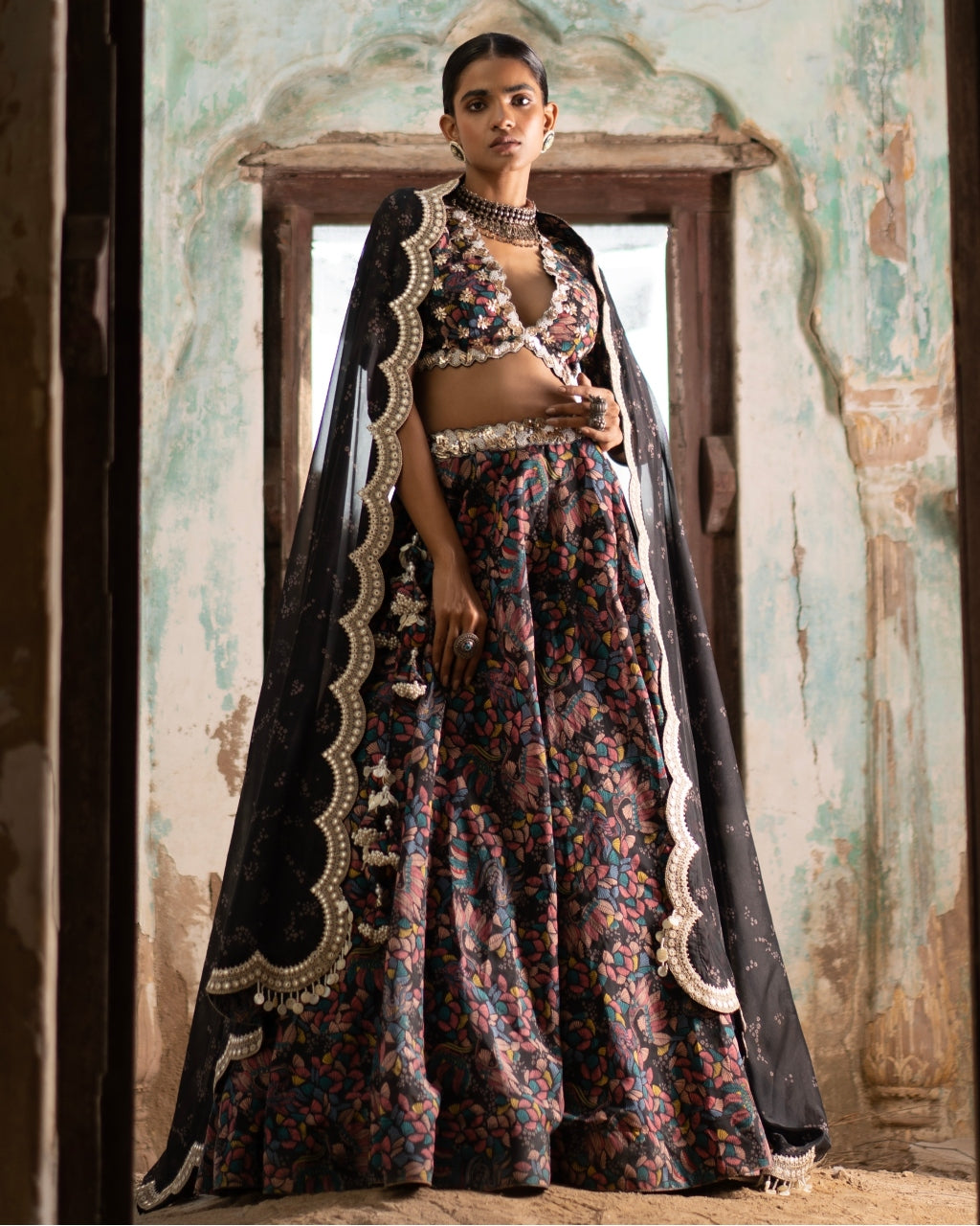 Inayat Black Embroidered Lehenga Set