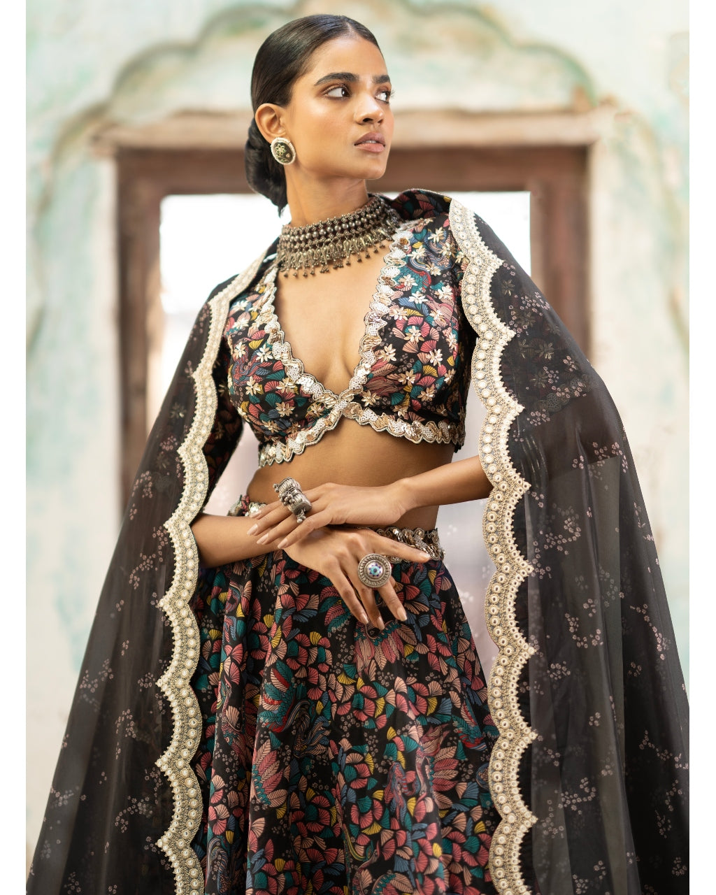 Inayat Black Embroidered Lehenga Set