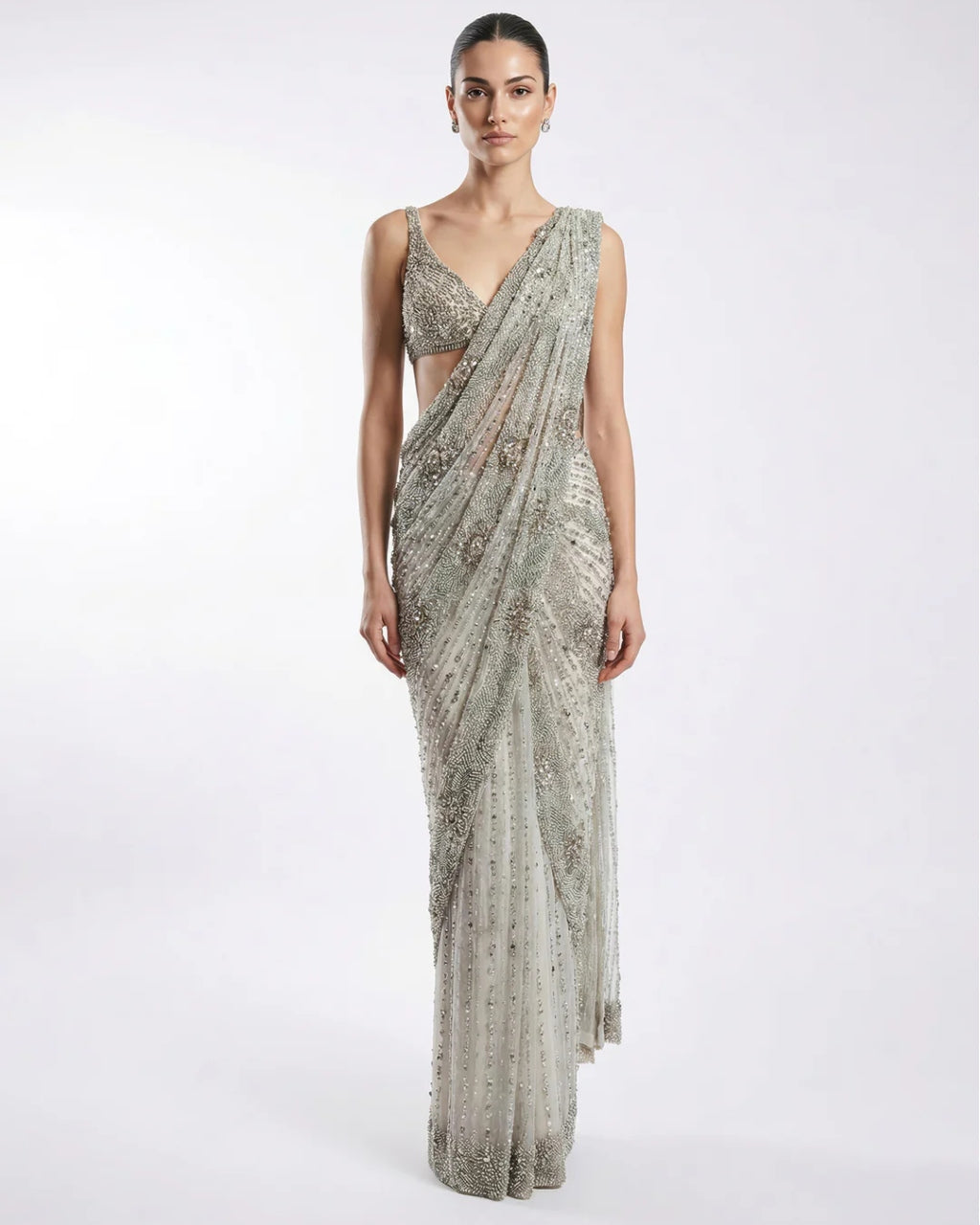 Tidal Frost Sari Set
