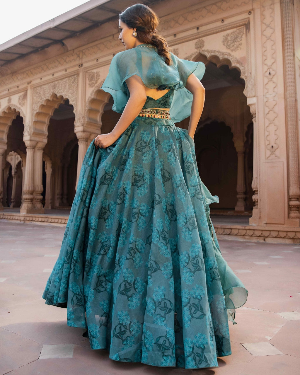 Gul Emerald Lehenga Set