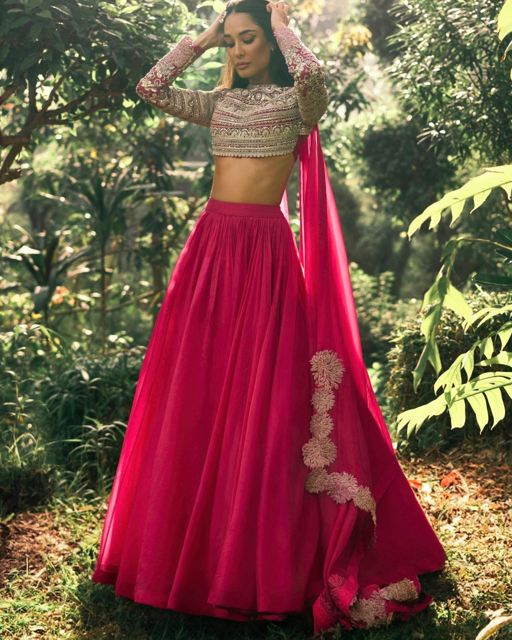 Deep Pink Lisa Lehenga Set