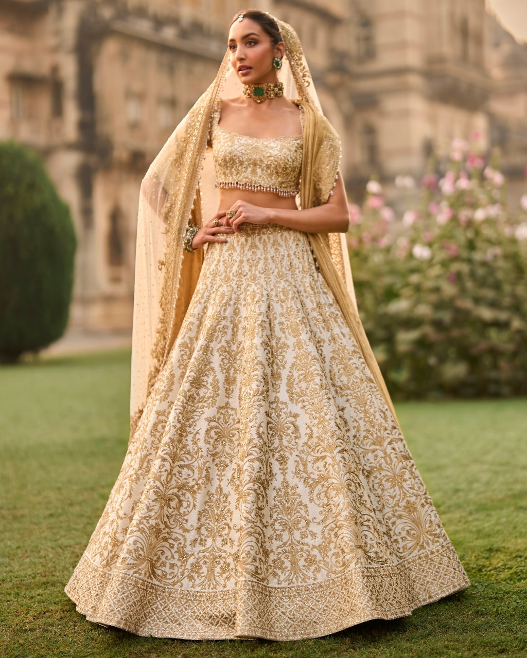 Ivory Gold Lehenga Set