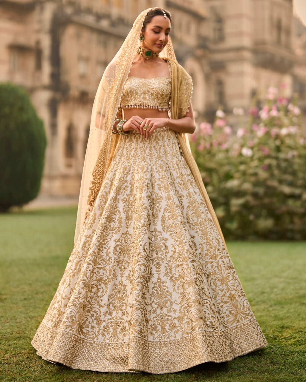 Ivory Gold Lehenga Set