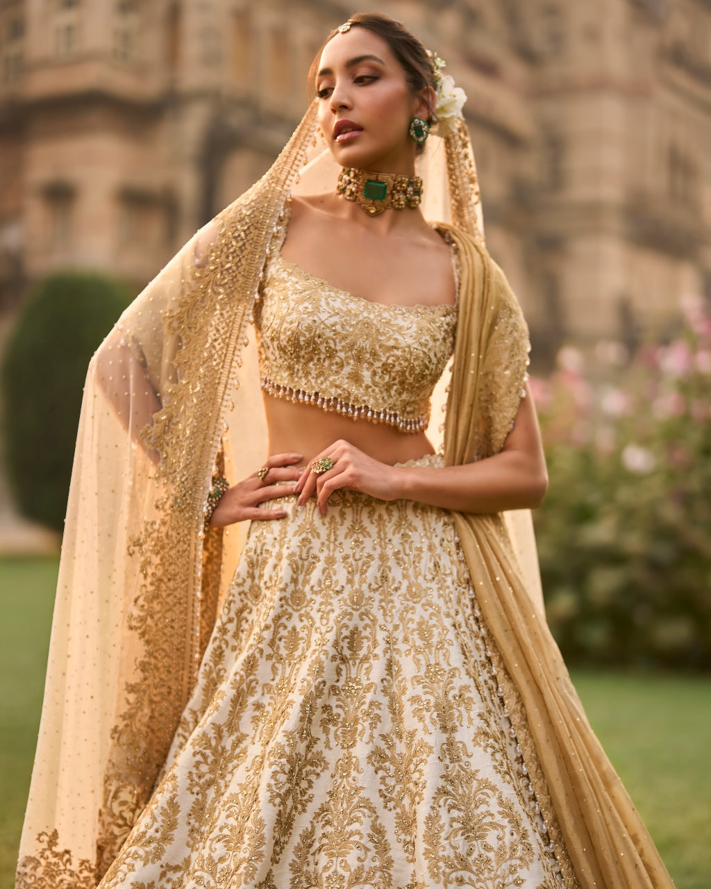 Ivory Gold Lehenga Set