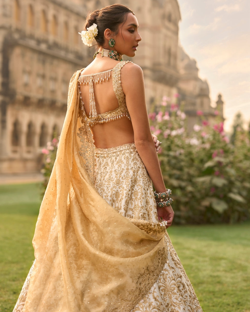 Ivory Gold Lehenga Set