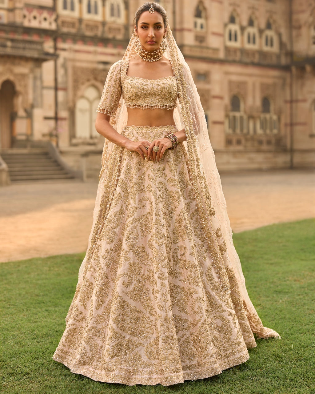 Powder Peach Lehenga Set