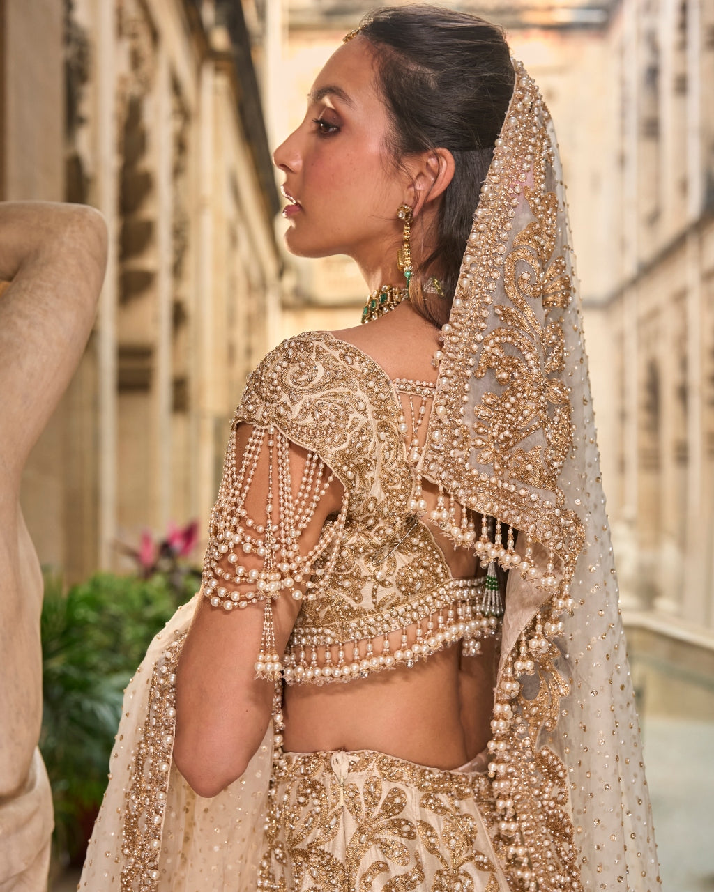 Beige & Gold Lehenga Set