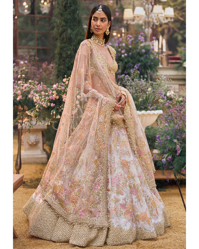 Multi-Coloured Applique Lehenga Set