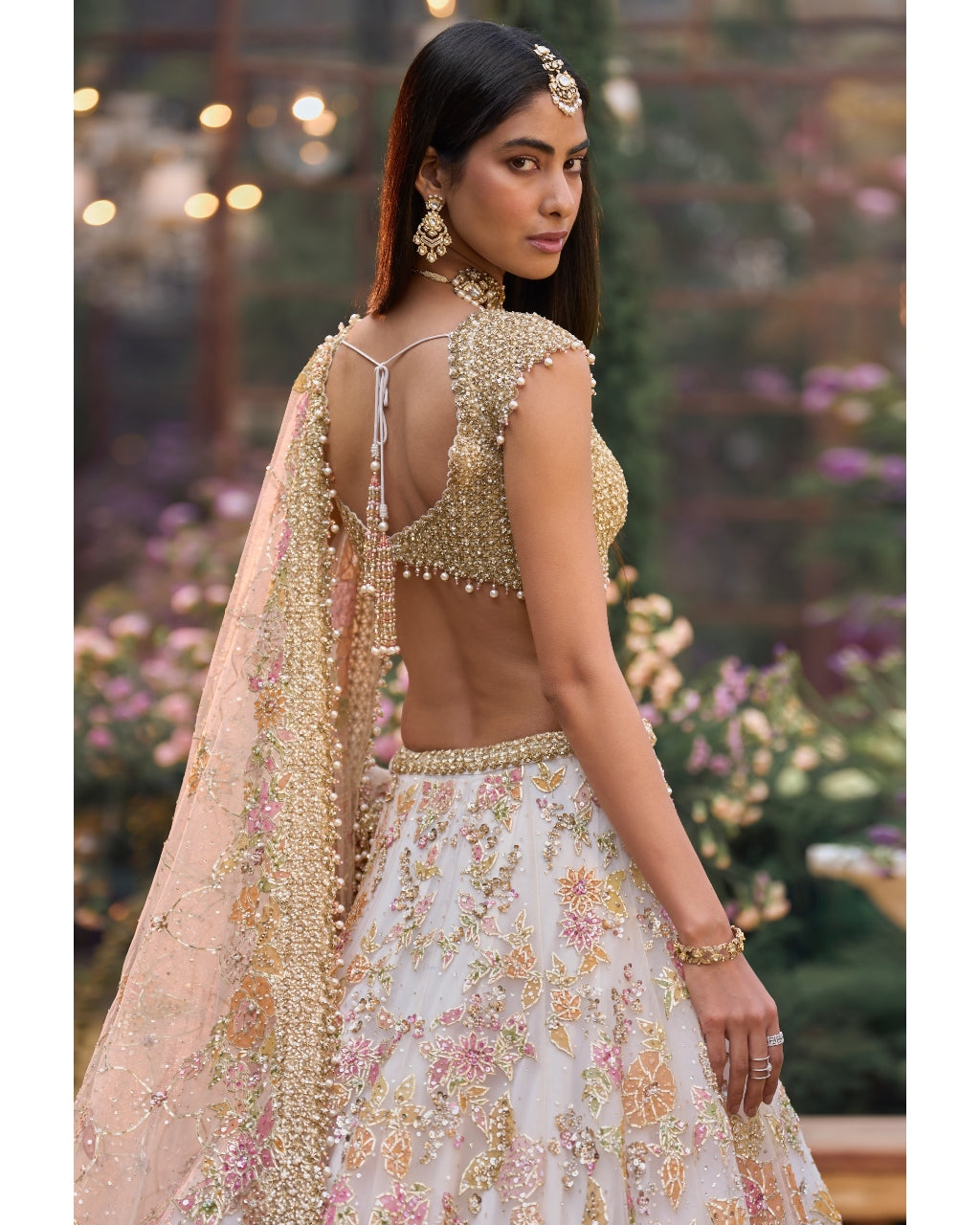 Multi-Coloured Applique Lehenga Set