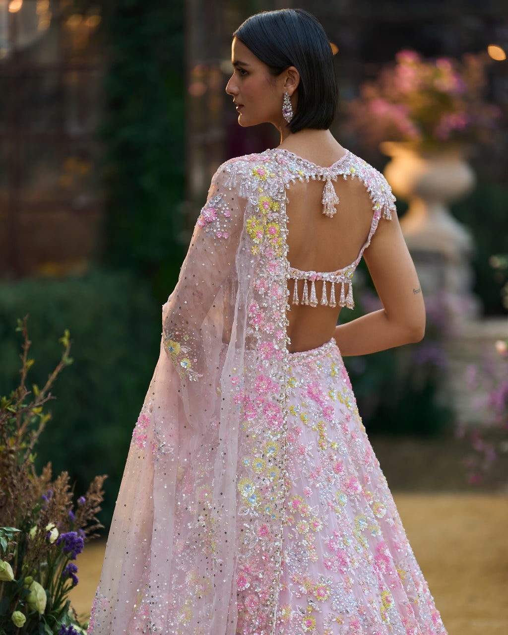 Powder Pink Sequin Lehenga Set