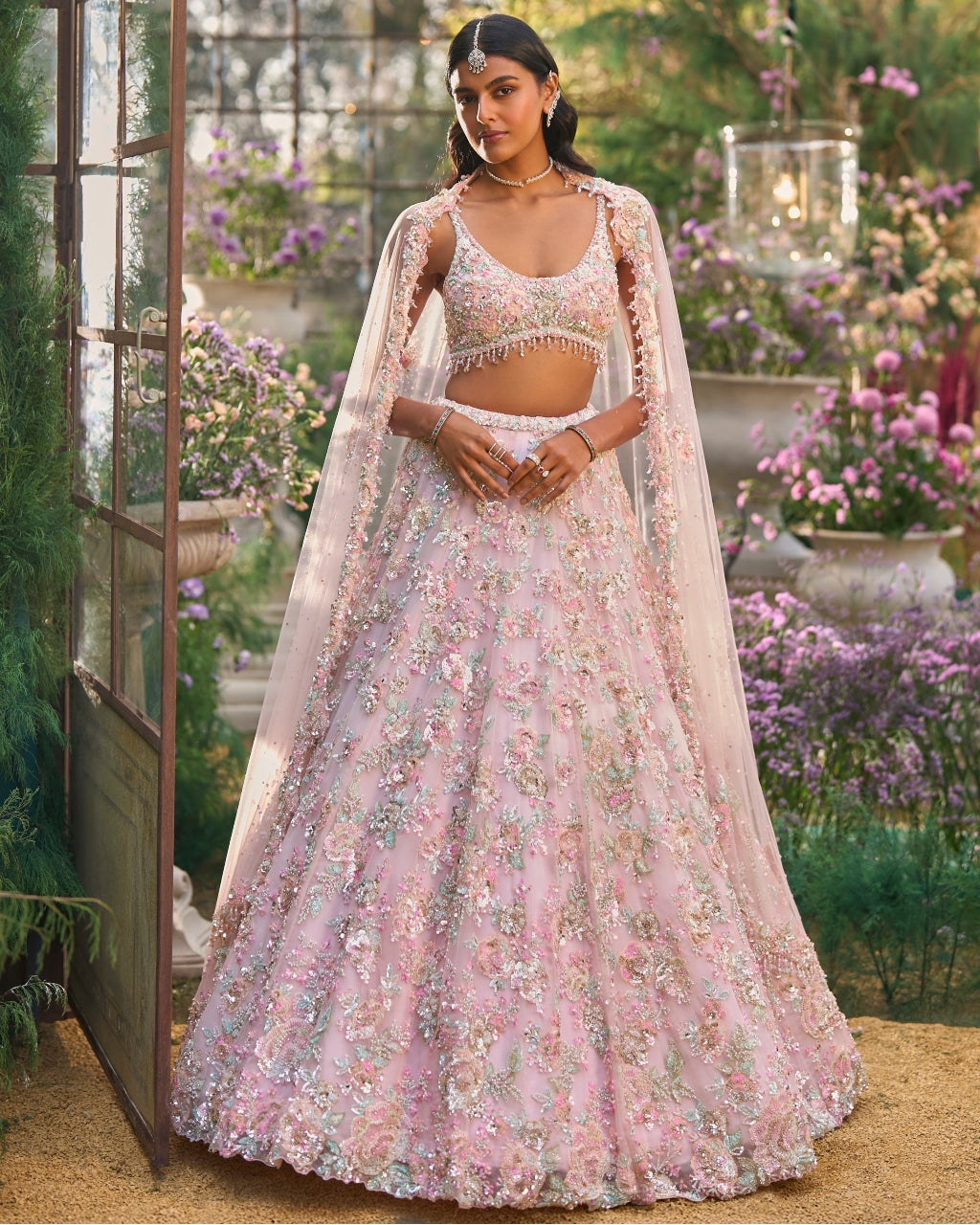 Light Pink Sequin Lehenga Set