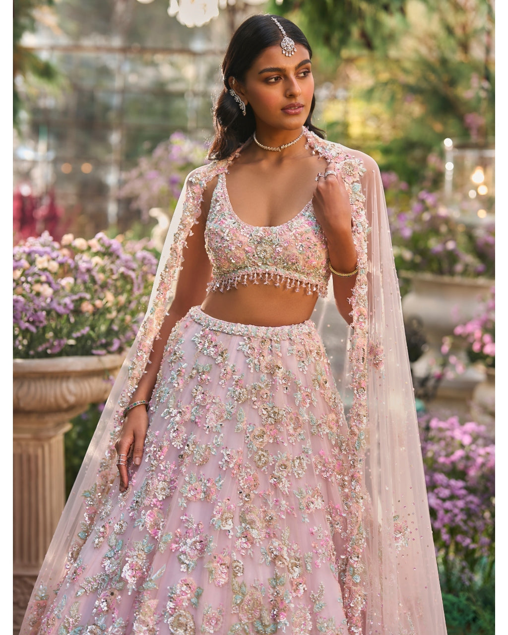 Light Pink Sequin Lehenga Set