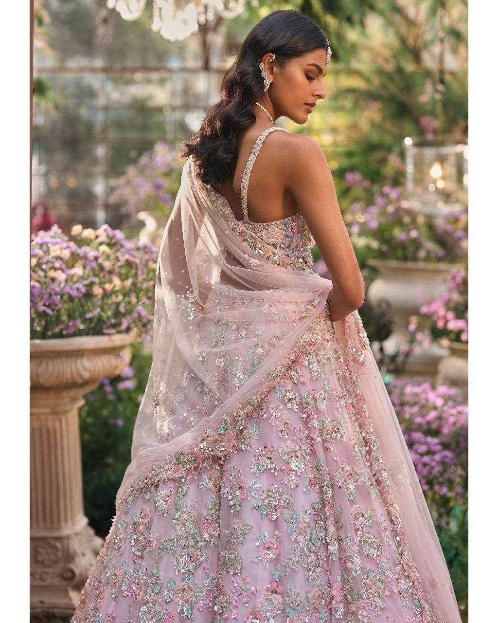 Light Pink Sequin Lehenga Set