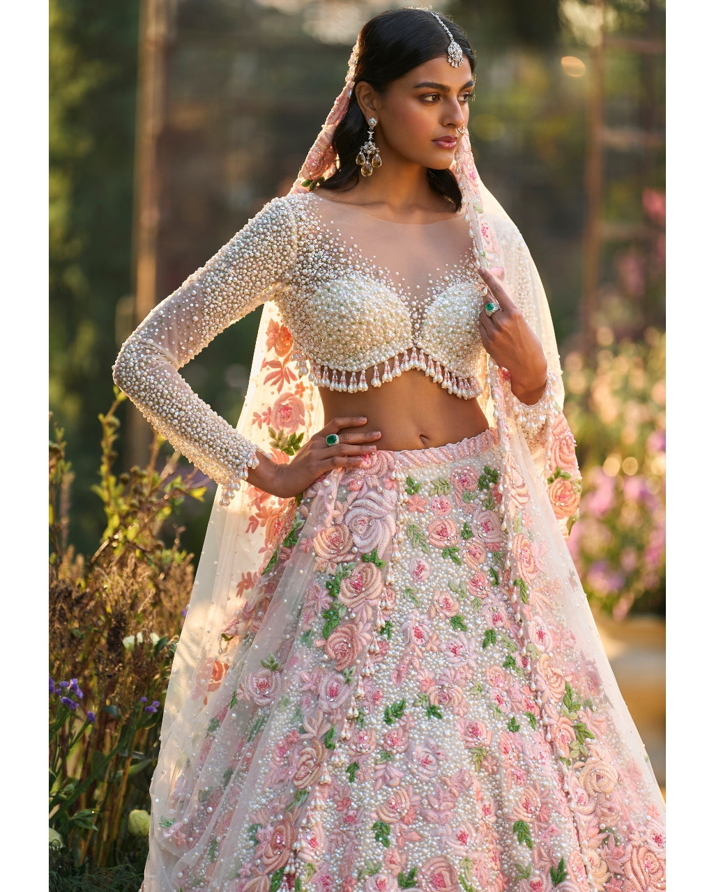 Pearl Floral Lehenga Set