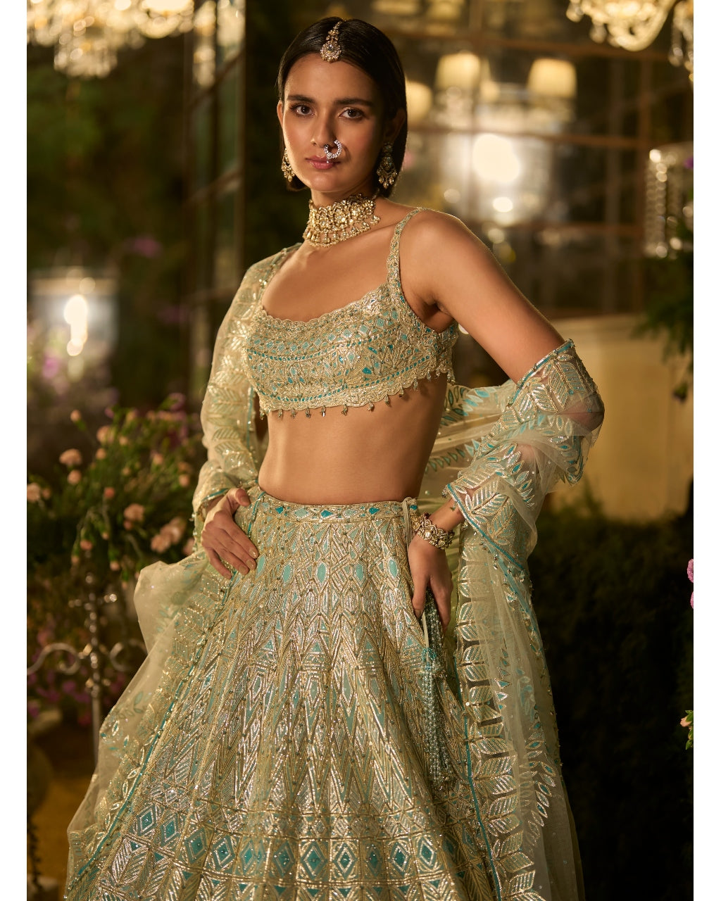 Turquoise Blue Lehenga Set