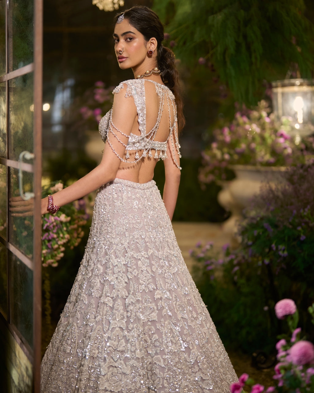 Slate Grey Sequin Lehenga Set