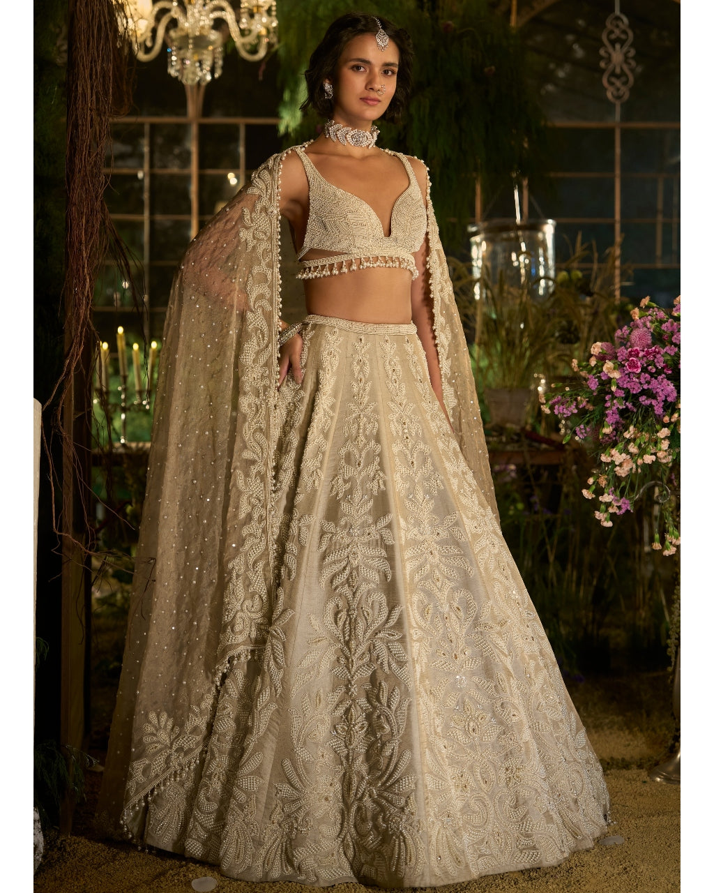 Champagne Pearl Lehenga Set
