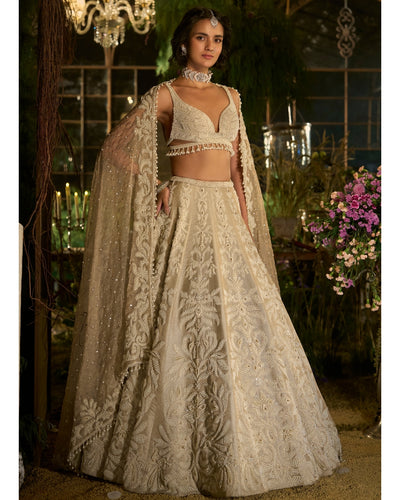 Champagne Pearl Lehenga Set