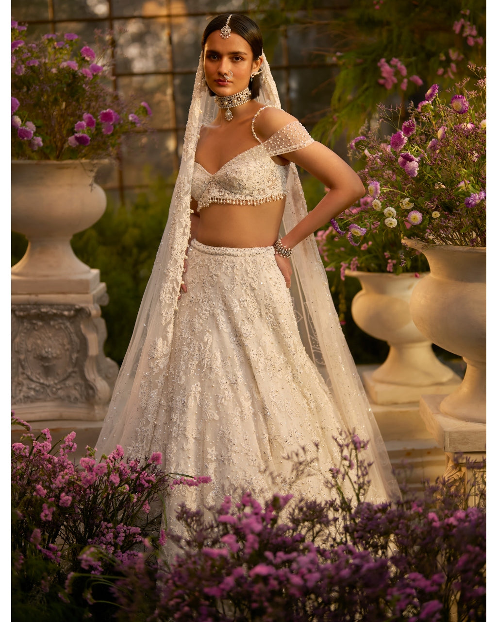 Ivory Floral Lehenga Set