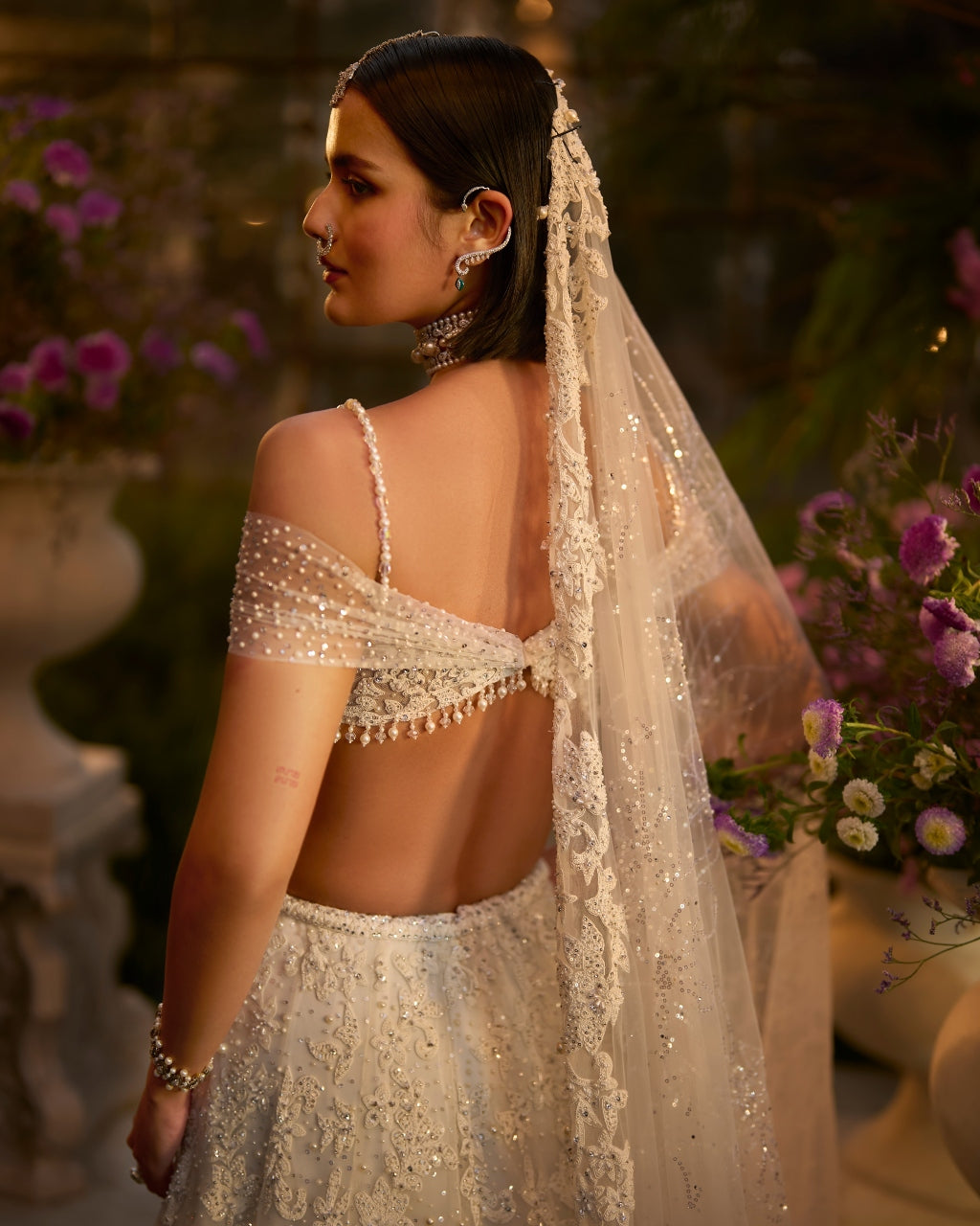 Ivory Floral Lehenga Set
