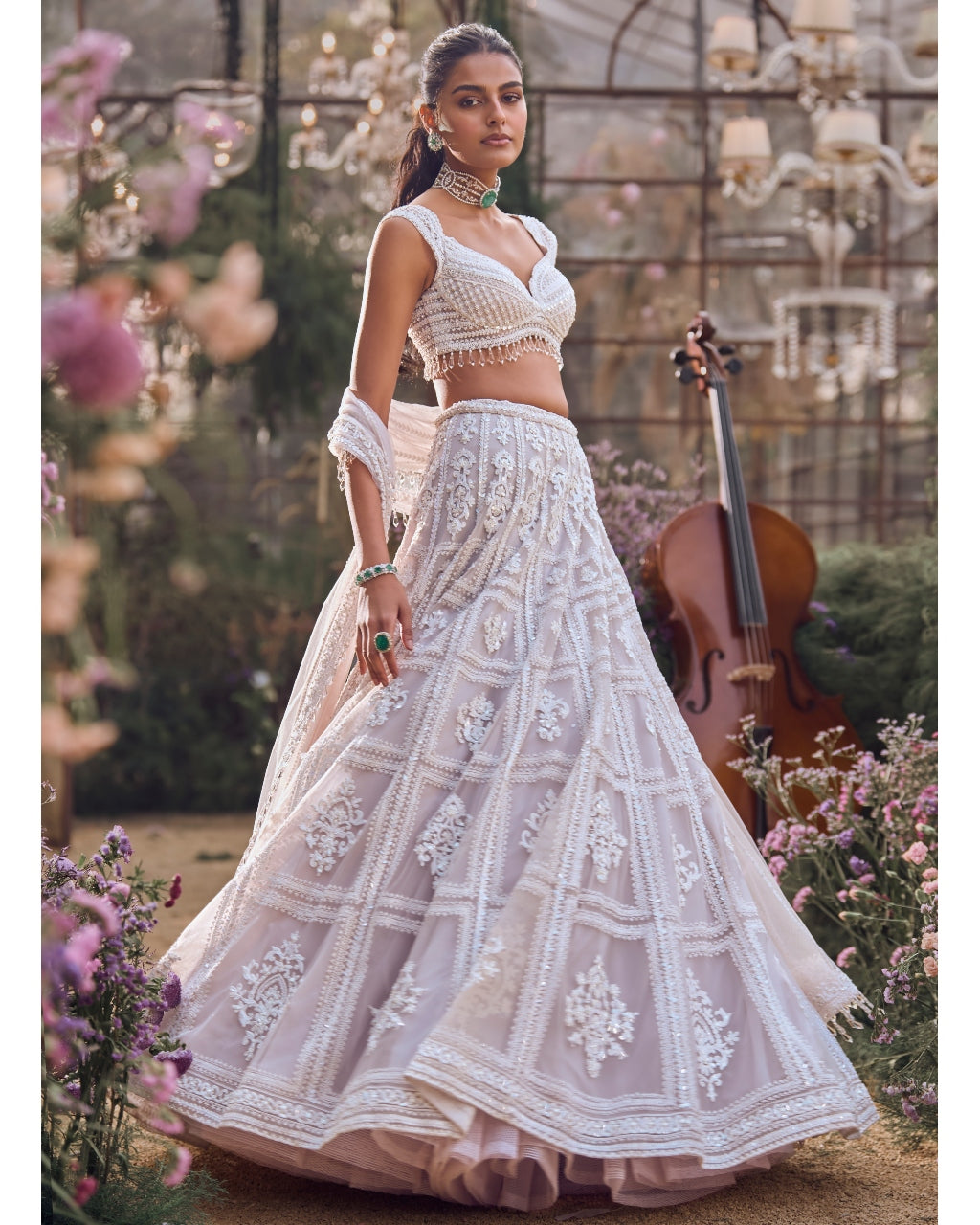 Ice Grey Dori Lehenga Set